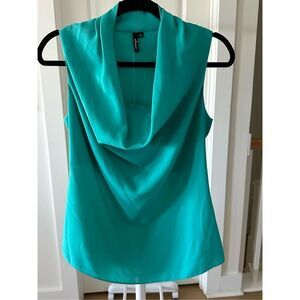 Campaign Cowl neck sleeveless‎ blouse turquoise Womens S Workwear Office